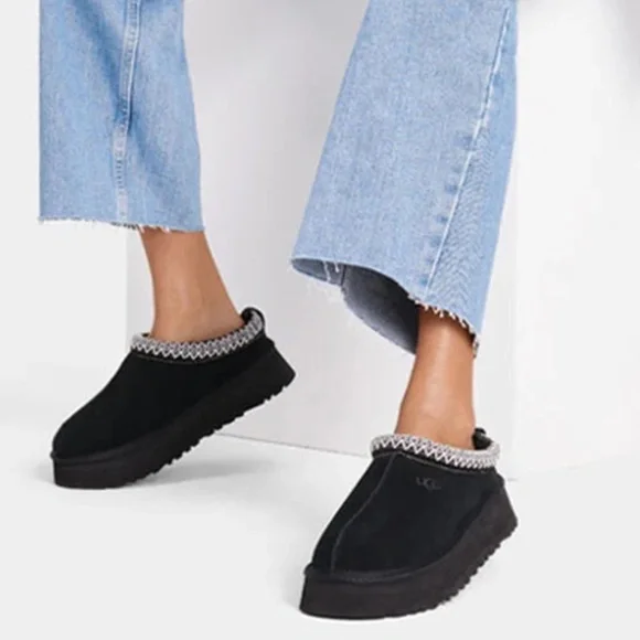 NEW UGG Tazz Platform Suede Slippers Shoes Shoes Back Size 8 - Picture 2 of 10